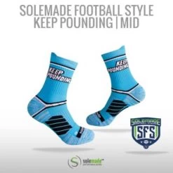 Football Style Socks, "Keep Pounding" , Mid Cut