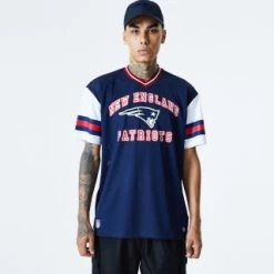 NewEra NFL Stripe Sleeve Oversized Tee - New England Patriots