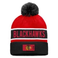 NHL Authentic Pro Game & Train Cuffed Pom Knit - Chicago Blackhawks